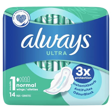 Always Ultra Day Normal Pads with Wings 14stk